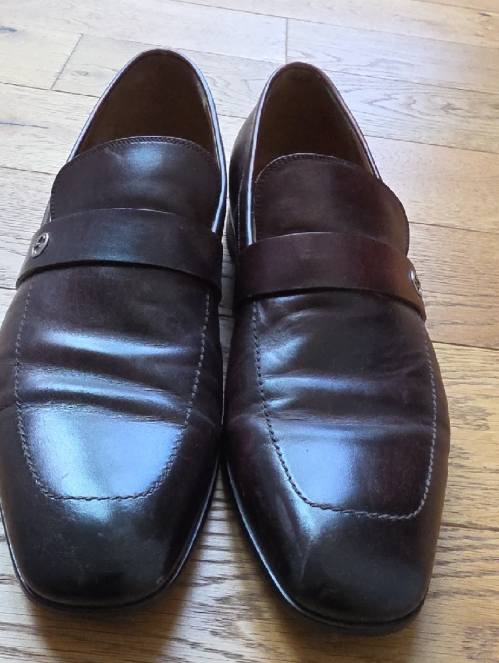 Gucci Men's Brown Leather Slip-On Loafers - Picture 10 of 11